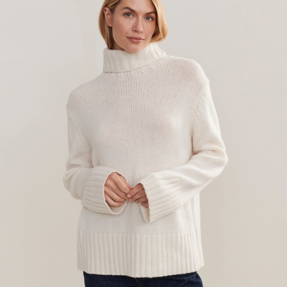 NWT Jenni Kayne Cashmere Jet Turtleneck Small Ivory